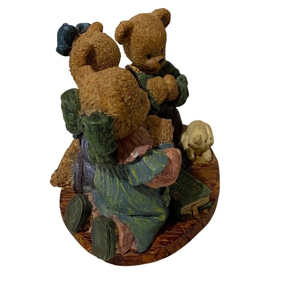 Vintage 90s Young Berry Hill Bears Worshiping Family Figurine Christian Ceramic - Picture 4 of 5